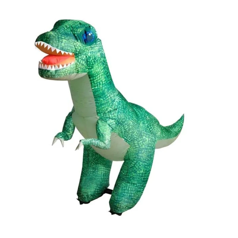 Dinossauro Inflável - Com Controle - Recarregável  Verde-Azul
